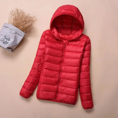 Autumn Winter New Parkas Down Coat Women's Short Stand-UP Collar Hooded Warm Cotton Padded Jacket Large Size Outcoat Female Tops