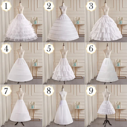 High Quality 6 Hoops Wedding Petticoat Crinoline Slip Bridal Underskirt Puffy In Stock Customized