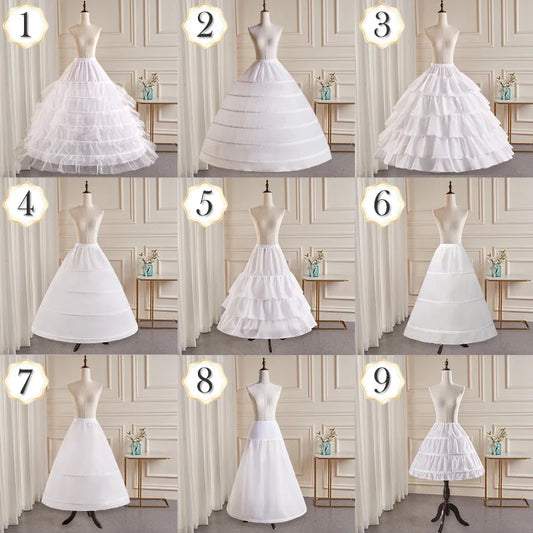 High Quality 6 Hoops Wedding Petticoat Crinoline Slip Bridal Underskirt Puffy In Stock Customized