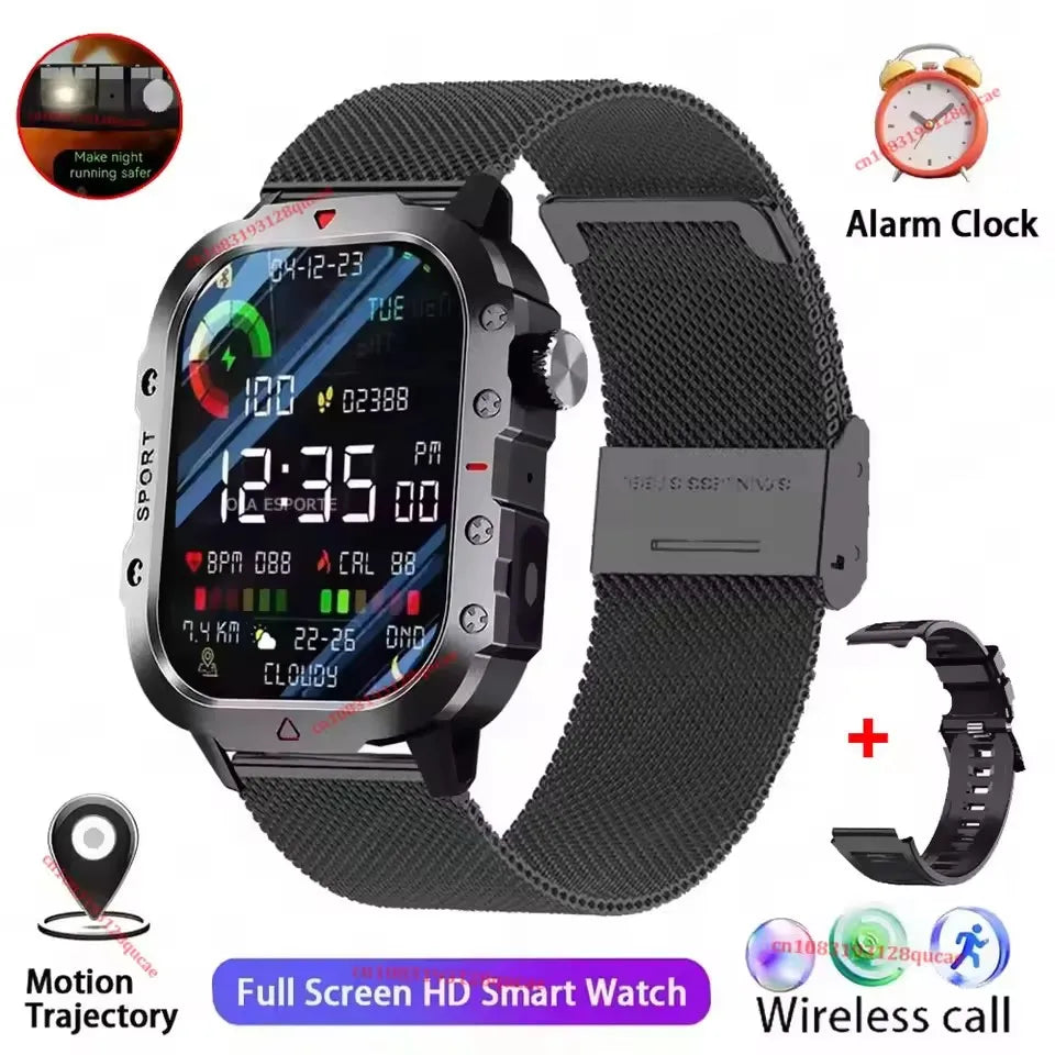 2026 New Rugged Military GPS Smart Watch Men Bluetooth Call Health Monitoring Sports 5ATM Waterproof Smartwatches Man Pk Ht22