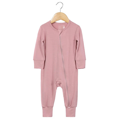 2026 Newborn Baby Bamboo Fiber Romper Solid Breathable Long Sleeve Clothes For 0-24M Boy Girl Jumpsuit Infant Loungewear Pyjamas