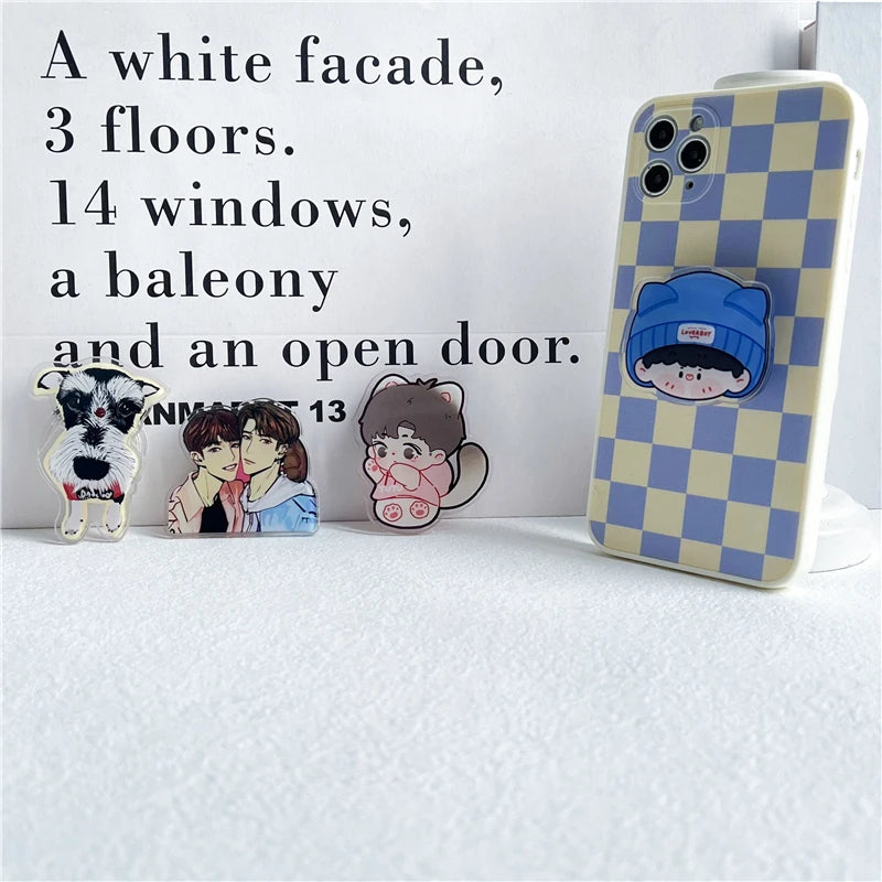 Custom Acrylic Phone Grip Round Foldable Cartoon Photo Customized Logo Anime Hologram Personalized Mobile Clear Phone Holder