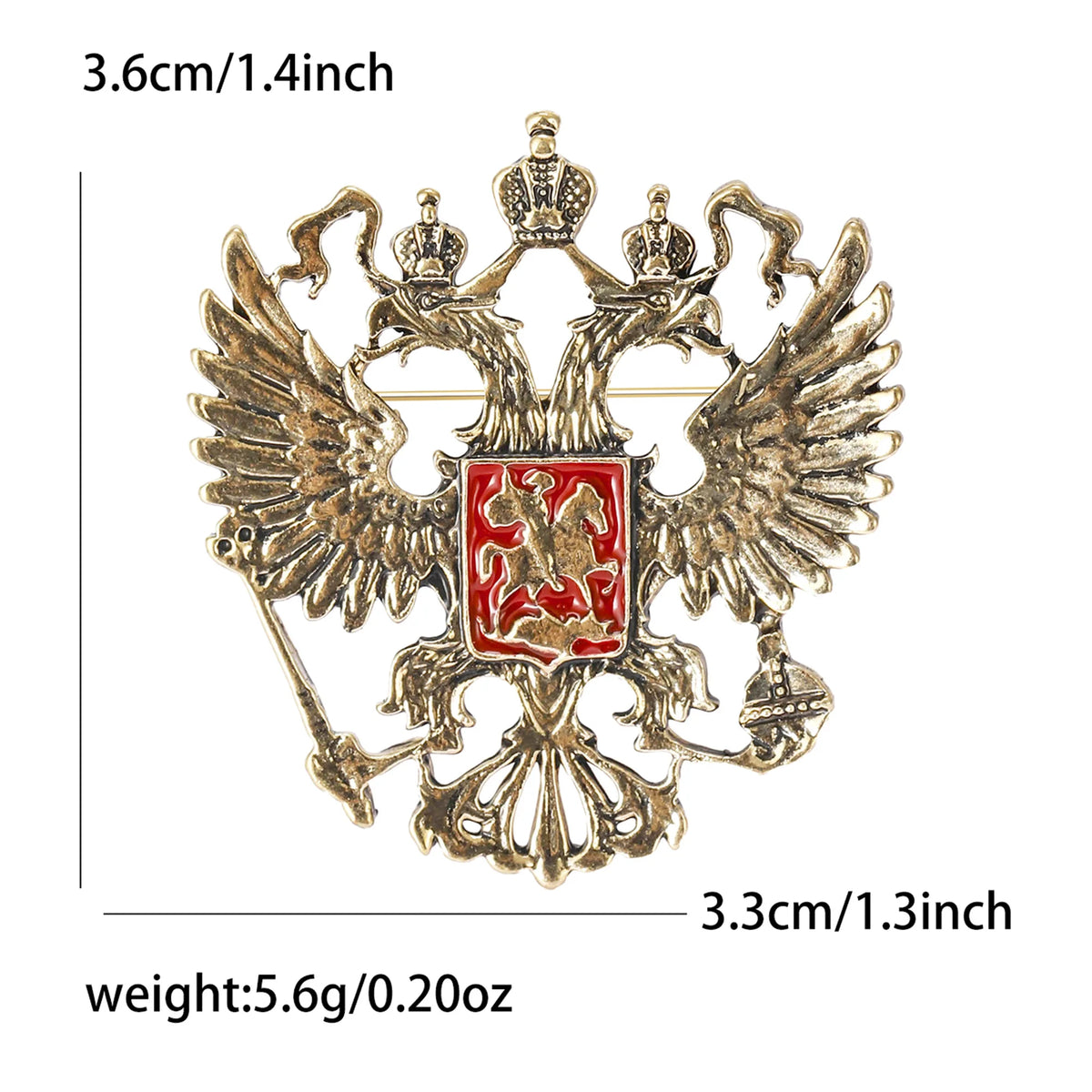 Beaut&Berry Classic Enamel Double Headed Eagle Brooches for Women Unisex Russian Emblem Pins Russian National Day Gifts Friends