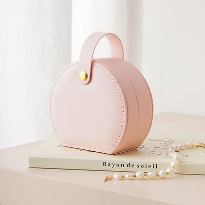 Mini Jewelry Organizer Display Travel Jewelry Case Boxes Earrings Necklace Ring Portable Handbag Jewelry Box Leather Storage