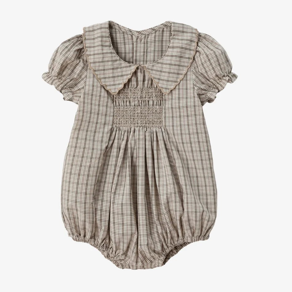 Clearance sale AS SS26 Heritage collection brown Checked smocking  girls dress knitting boys sister brother family match clothes