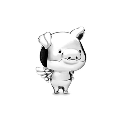 New Heart-Shaped, Charm Bead, Pig, Headphone ,Pendant Suitable For Bracelet Original DIY Exquisite jewelryaccessories 925 silver