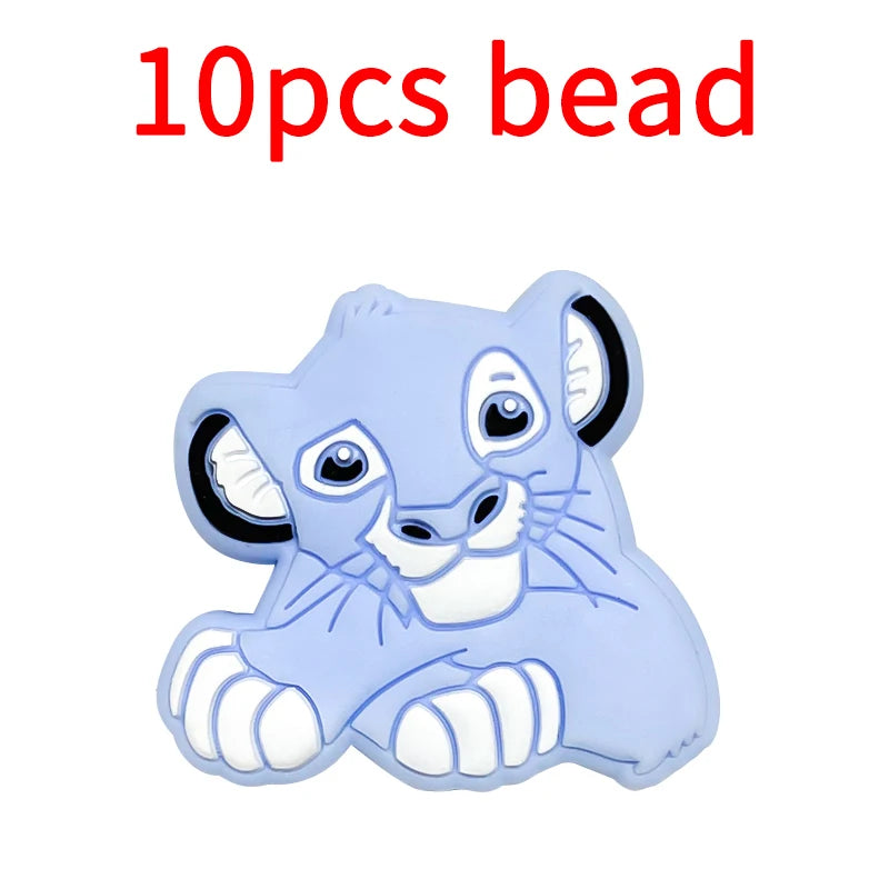 10pcs Silicone Cartoon Bead Baby Pacifier Bead Pacifier Chain Accessories Ornaments