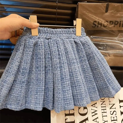 Girl Clothing Sets Plaid Cardigan + Pleated Skirt 2pcs Sets Children's Clothes Girls Skirt Sets Toddler Girl Clothes