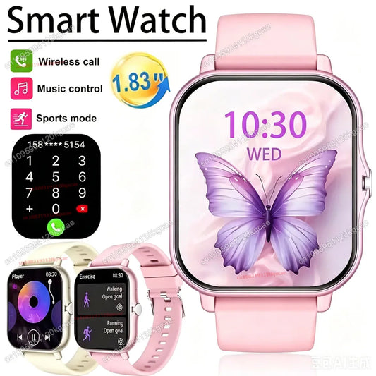 Latest Upgraded Fashion Design Smart Watch 1.83-inch Full-Screen Sports Smartwatch for Men and Women, Wireless Calling New Ht30