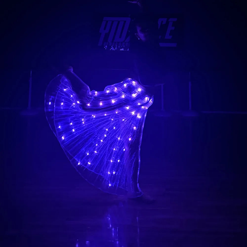Ruoru Led Skirt Women Belly Dancing Light Up Skirt Long Tutu for Girls Festival Rave Accessories Dance Light Up Props Carnival