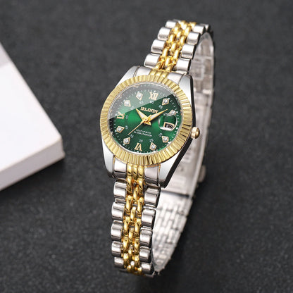 Luxury Rhinestone Women Quartz Wristwatch Stainless Steel Band Date Display Watches Reloj Mujer Girls Clock  (Without Box)