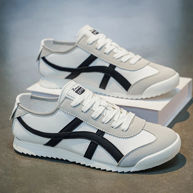 Men's Fashionable and Versatile Striped Casual Sneakers, Suitable for Daily Outings and Outdoor Hiking Wear