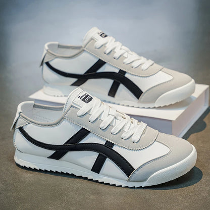 Men's Fashionable and Versatile Striped Casual Sneakers, Suitable for Daily Outings and Outdoor Hiking Wear