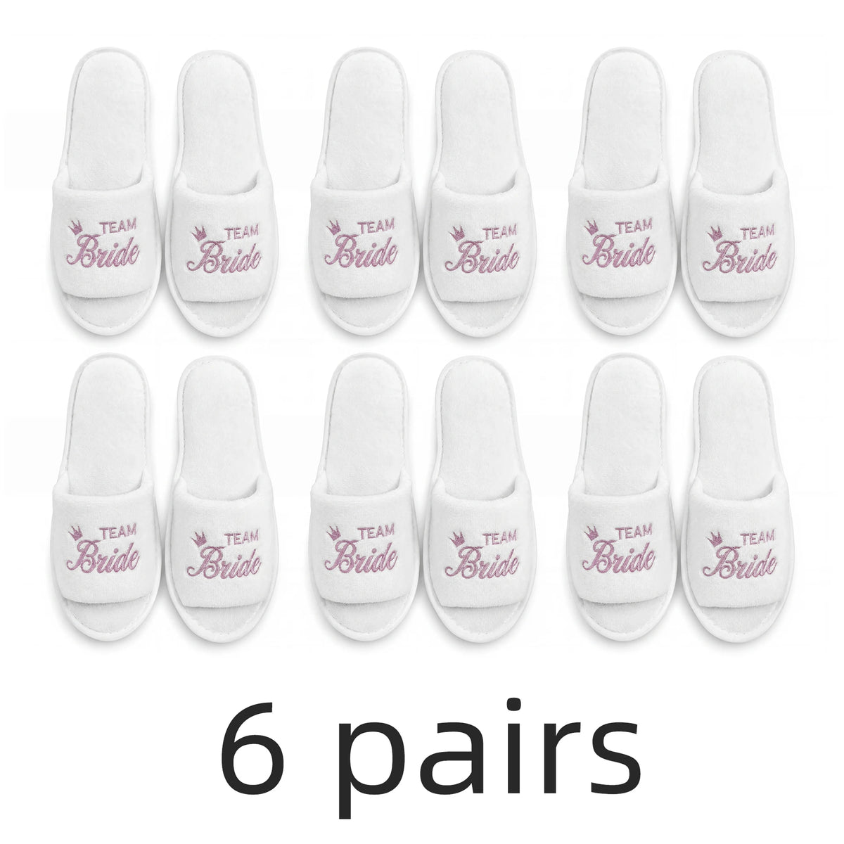 Bride & Bridesmaid, Wedding Party Guests Home Slip On Shoes Bridal Party Slippers Open-toe With Golden, Mint Green and Pink