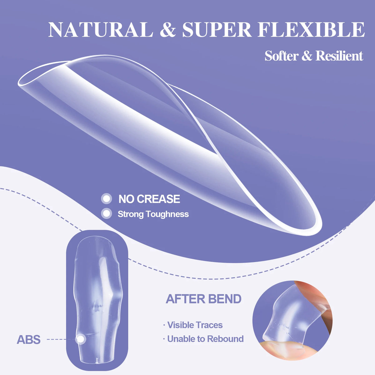 160/320pcs False Nails Full Cover Press-On Nails Coffin Stiletto Soft Gel False Nails Pieces for DIY Nail Extension salon tools
