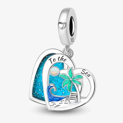 Fit 925 Original Bracelets Love Heart Flower Four Leaf Clover Turtle 925 Silver Charms Beads DIY Birthday Jewelry Gift