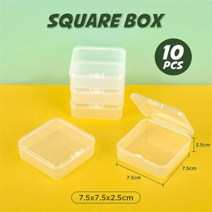 10pcs Plastic Box Rectangular Box Translucent Box Packing Box Storage Box Dustproof Solid Strong Jewelry Storage Case Container