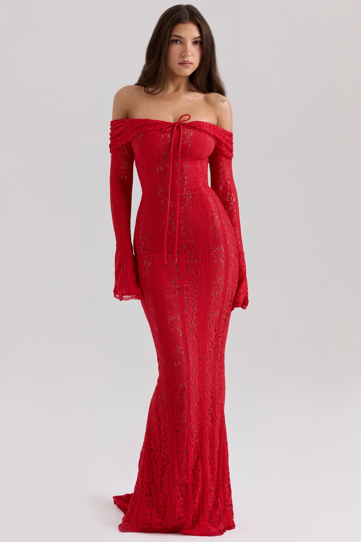 Mingmingxi Autumn Long Sleeve Maxi Dresses for Women 2024 New in Elegant Flare Sleeve Lace Dress Long Birthday Party Dresses