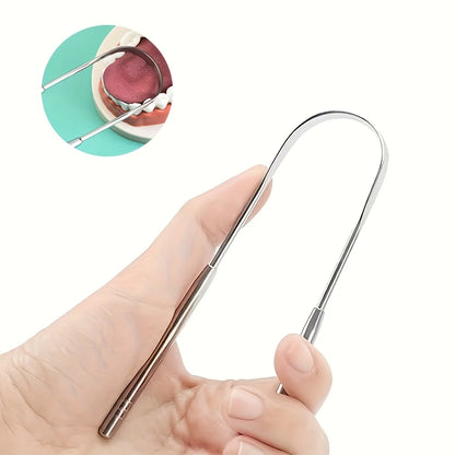 1/3Pcs U‑Shaped Stainless Steel Tongue Scraper,Reusable Tongue Cleaner,Portable Oral Care Tool for  Breath Removal  Men & Women