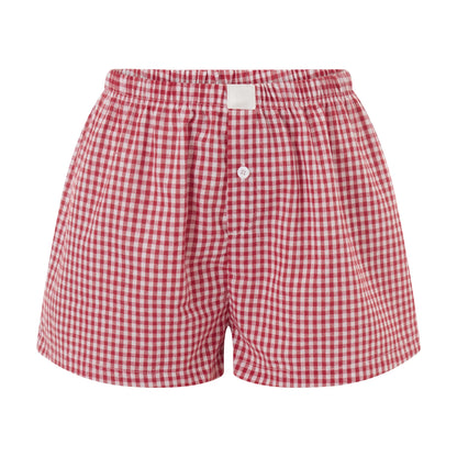 hirigin Women Y2k Gingham Boxer Shorts Stripes Button Elastic Waist Boxers Cute Mini Bloomers Plaid Loose Fit Boy Shorts