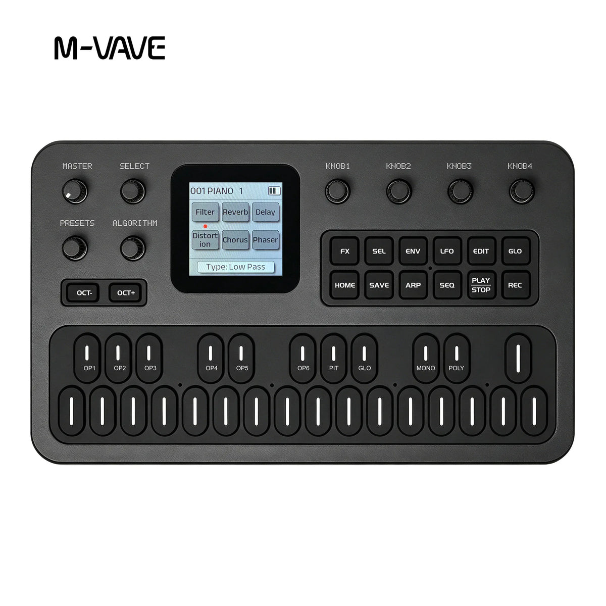 M-VAVE FM-1 Desktop FM Synthesis Keyboard, ANN Tone Clone Tech, 9 Built-in Effects Chain, Mono/Poly Mode, TFT Display