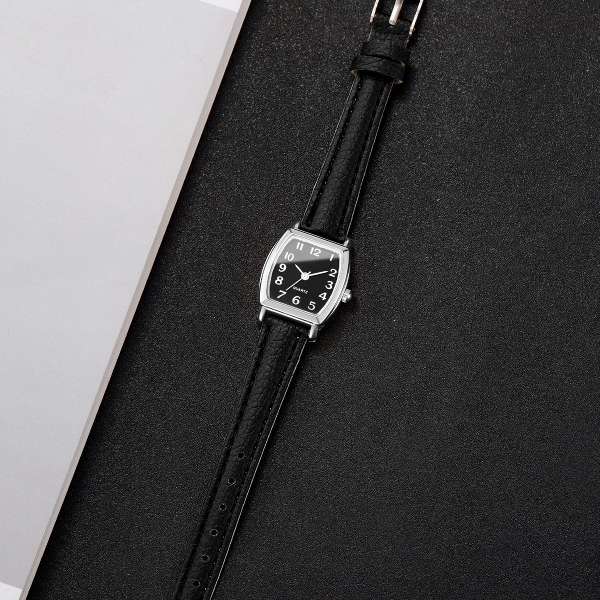Retro Tonneau Arabic Dial Women Watches Ultra-thin Leather Strap Elegant Ladies Quartz Wristwatch Relogio Feminino（Without Box）
