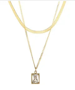 Stainless Steel Vintage Textured Delicate Necklace