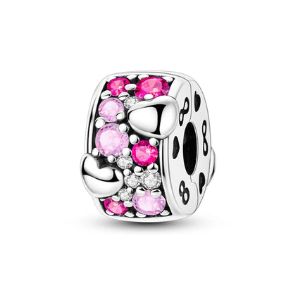 Original 925 Sterling Silver Clip Charm Inlaid Zircon Cat Butterfly Charm Silicone Spacer Beads For Women Bracelet DIY Jewelry