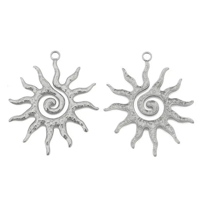 4pcs/lot Stainless Steel Gold Vintage Large Sun Flower Charms Pendant for DIY Earring Necklace Jewelry Making Accessorie Finding