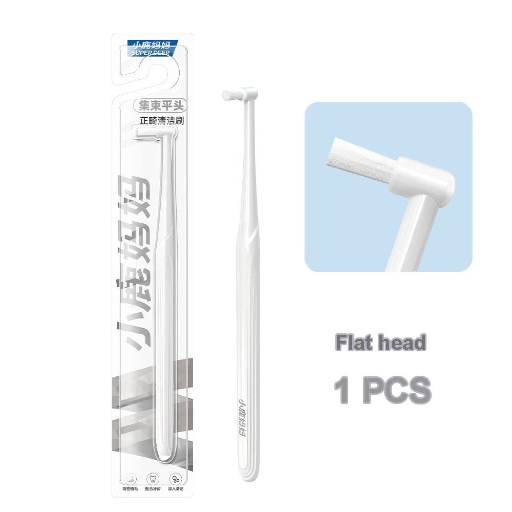 Super Deer 1PC High-density Bristle Tooth Brush for Braces Pointed And Flat Head Toothbrush Dental Cleaning Orthodontic Supplies
