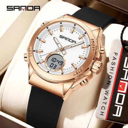 SANDA 9103 Women Watch Silicone Quartz Electronic Wrist Watches for Women Sport Clock Girls Gift Ladies Watches Top Brand