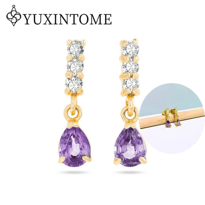 925 Sterling Silver Ear needles Crystal Zircon Small studs Earrings for Women gold-plated round Piercing Earrings New in 2022