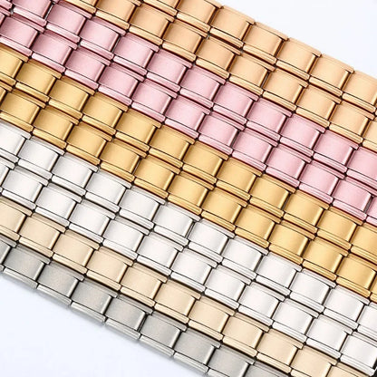 2025 New Men and Women Starry Colors 18 Pieces Italian Charm Fit 9mm Stainless Steel Modular Bracelet Wholesale Jewelry