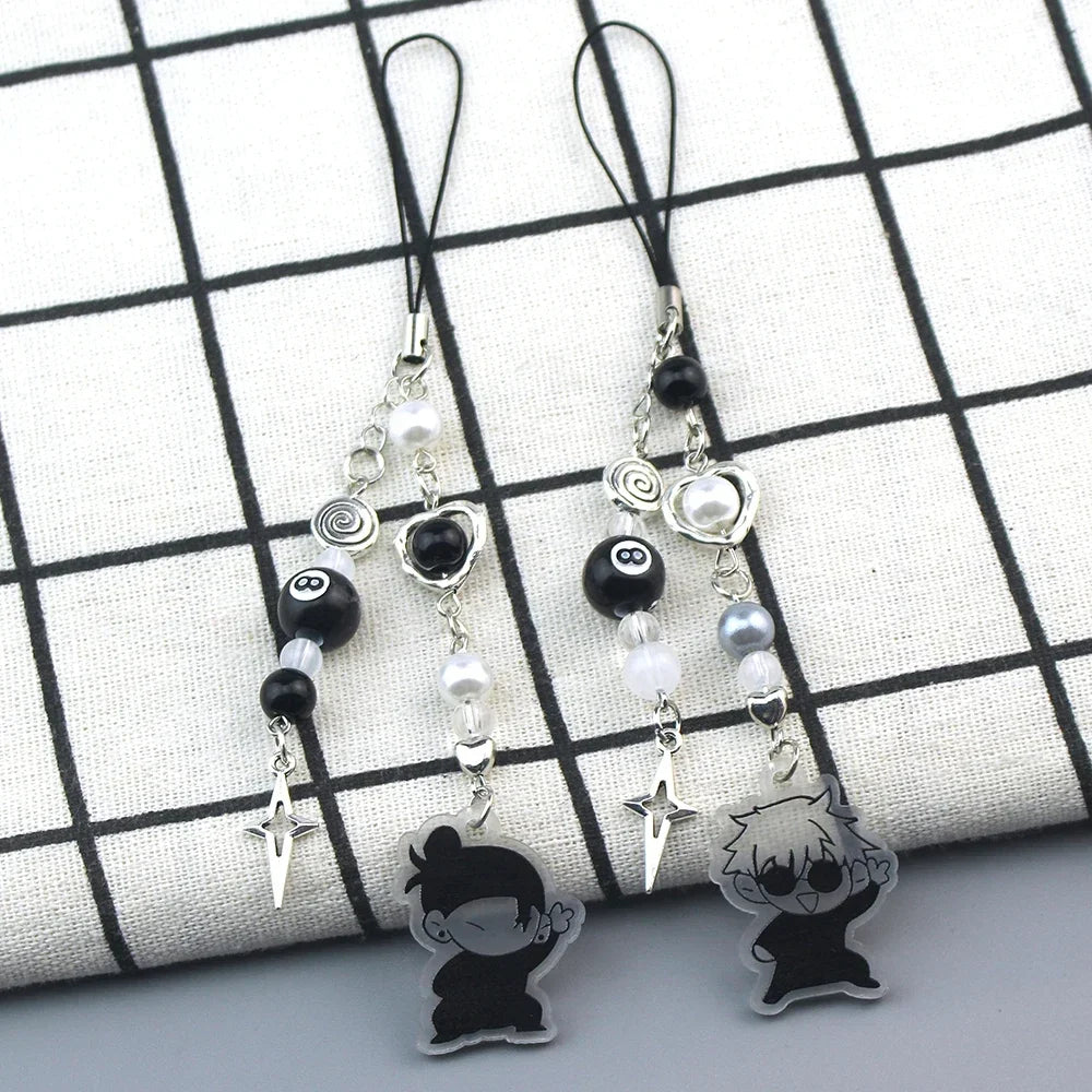 Anime Keychain Geto Suguru Satoru Gojo JJK Phone Charm Accessories Pendant Keyring Bag Jewelry Gift
