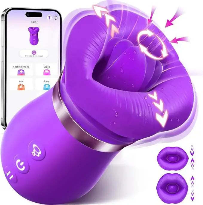 360 Rotation Tongue Licking Vibrator for Women Mouth Sucking Clitoral Stimulator 10 Modes Nipple Suction Female Masturbator Toy