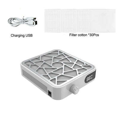 Mini Brushless Turbo Nail Dust Machine HD Display Adjustable Speed Portable Rechargeable Vacuum Cleaner for Manicure Lower Noise