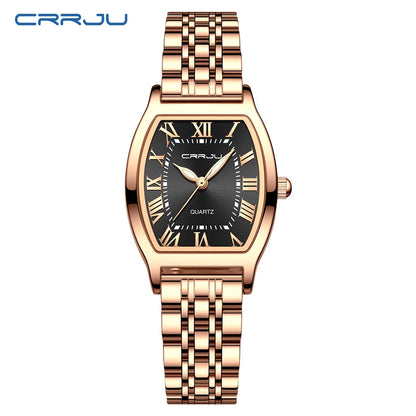 CRRJU Women Watches Creative Steel Dress Bracelet Wristwatches Ladies Square Waterproof Female Relogio Feminin