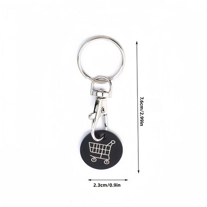 2pcs.Stainless Steel Supermarket Shopping Cart Token Keychain, Anti-loss Token Set Keyring Pendant, Keychain Design.Perfect Gift
