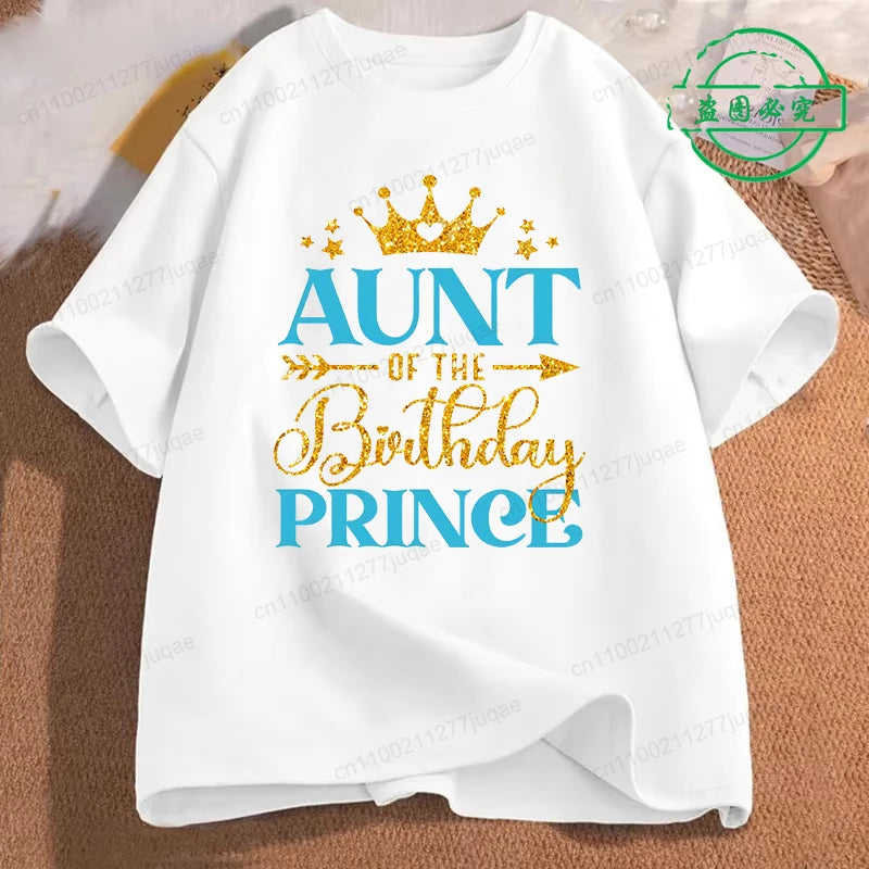 Family Matching Outfits Birthday Princess Girls Party T-Shirt Harajuku Shirts Parents Children Dad Mom T-Shirts Clothing