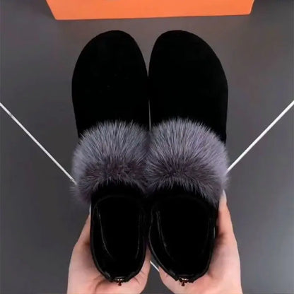 Botas Mujer Shoe for Women 2023 Winter Plush Warm Women Boot Low Heel Non-slip Commuter Ladies Shoe Fashion Zipper Ankle Boot