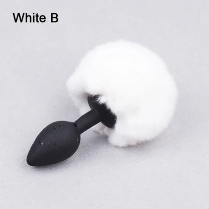 Multicolor Bunny Tail Butt Plug Soft Silicone Anal Plug Indeed Explore Ass Stimulate Roleplay Cosplay Props for Women Men Adults