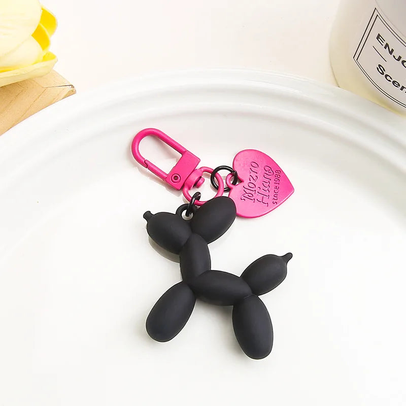 Cute Acrylic Cartoon Balloon Dog Keychains For Women Girls Bag Pendant Car Key Chains Fashion Jewelry Gift Decoration Accessory