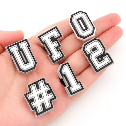 1 PCS Letter Charms for Clog Sandals Shoe Decoration 0-9# Number Alphabet ABC-Z Characters DIY Shoes Pins for Boy Girl Men Women