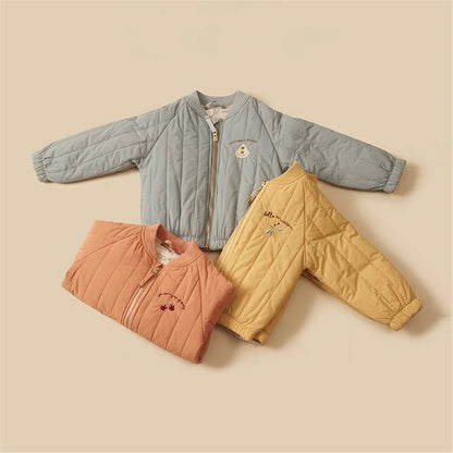 1-6Y Kids Clothing Spring Thickened Down Cotton Girl Jacket Baby Children Warm Coat Toddler Kids Outwear Children Clothes Winter