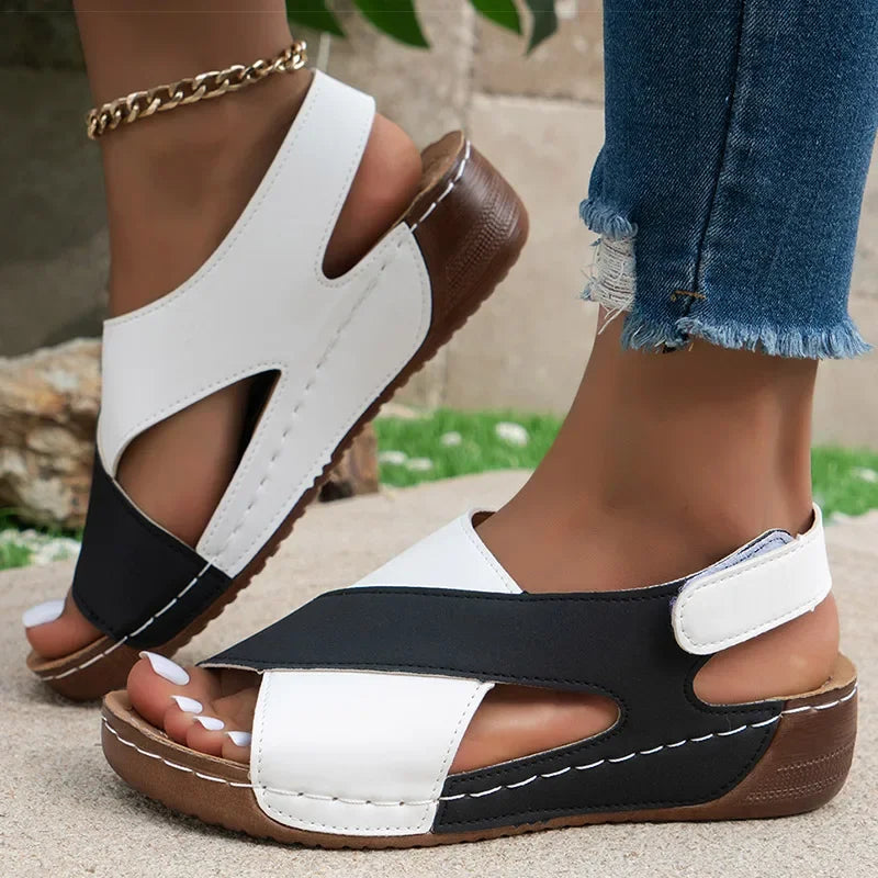 Women's Sandals Soft Heels Sandals Women Peep Toe Summer Shoes Lightweight Wedges Heeled Shoes Woman Footwear Summer Sandals