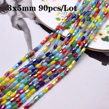 Multiple Styles Shapes Heterogeneous Multi-color Faceted Crystal Glass Beads for Jewelry Making DIY Necklace
