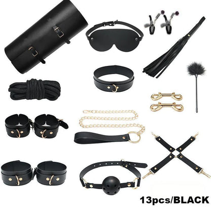 High-end Storage Bag SM 13 Set Combo Couples' Introductory Fetish Game Toys PU Adult Bondage Restraint