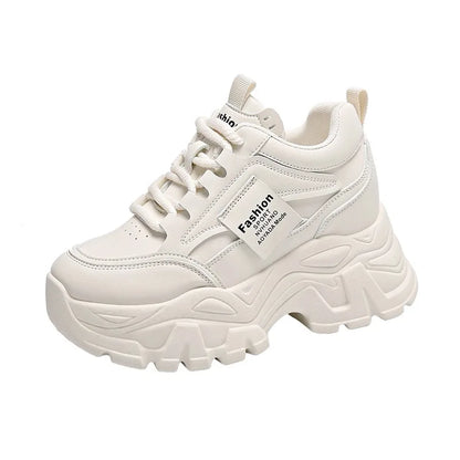 2025 Womens Dad Shoes Korean Thick Bottom High Top Casual Sneakers Fashion Women Increasing 7cm Sneakers Chunky Vulcanized Shoes