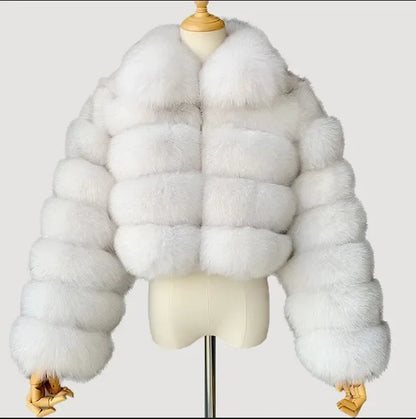 2024 Women's Faux Fur Coat Winter Women Short Warm Thick Faux Fox Fur Coat Vests Raccoon Fake Fur Coat Office Lady Warm Jacket