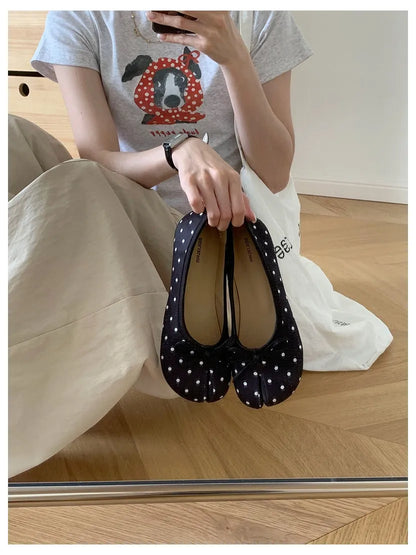 New Brand Women Flats Soft Ballet Shoes Slip On Loafers Soft Moccasins Tabi Ninja Casual Shoes Mujer Ladies Shoes Bow Knot Mujer